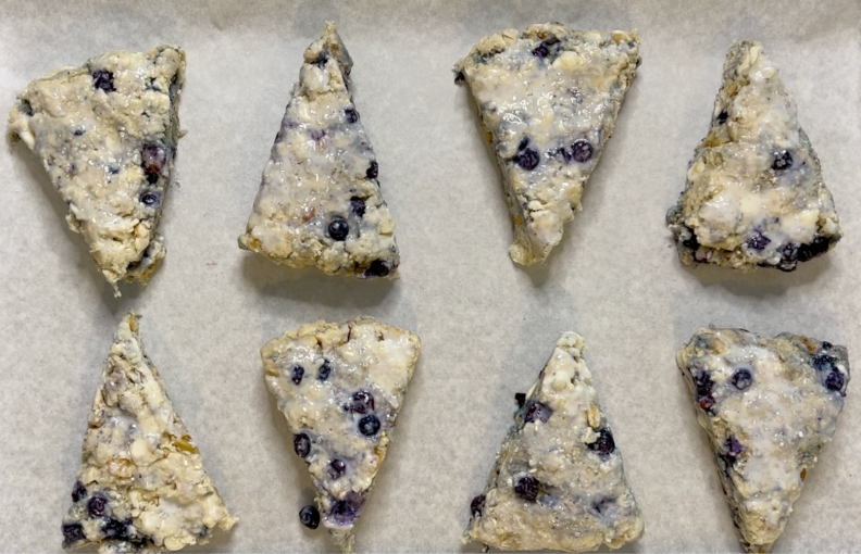 Blueberry Scones on Baking Sheet