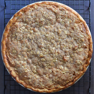 Apple Cream Pie on wire rack