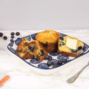 Easy Blueberry Muffins on Plate