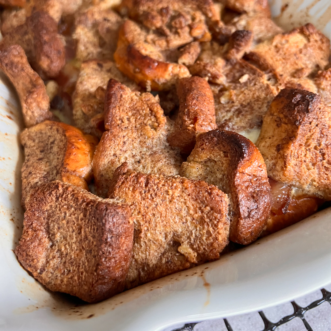 This is an up close image of a monte cristo casserole.